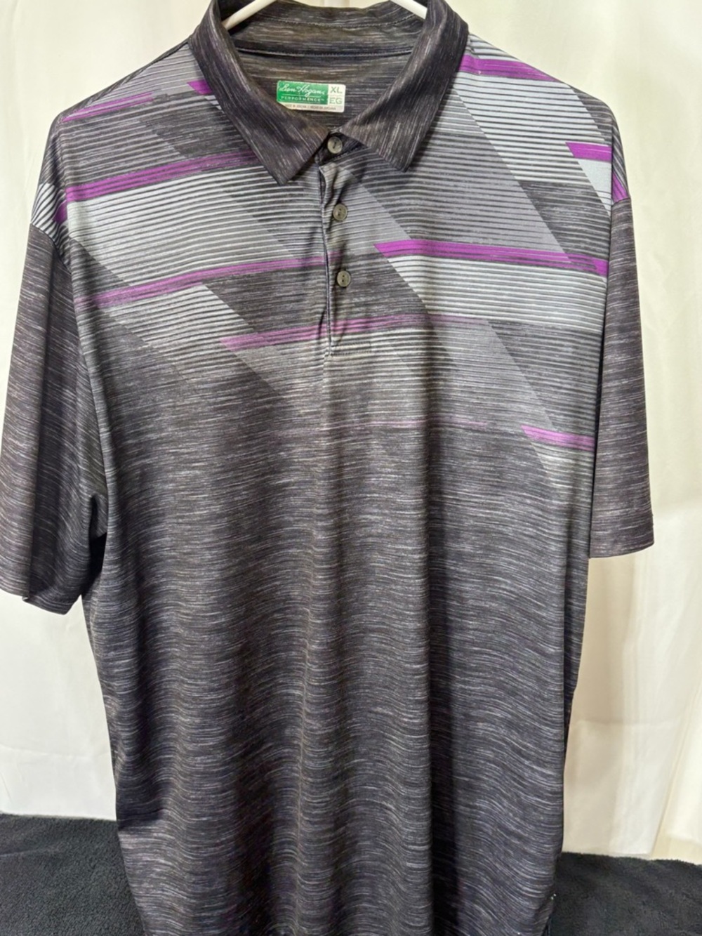 Hogan Gray Polo with Purple Stripe Detail 2651